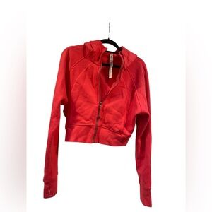 NWOT Lululemon scuba cropped full zip hoodie GLAZE PINK Size 12